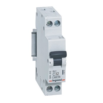 Legrand RX3 | Автоматичен прекъсвач | 1P+N, 32A, крива C, 4.5kA Legrand RX3 | Автоматичен прекъсвач | 1P+N, 32A, крива C, 4.5kA