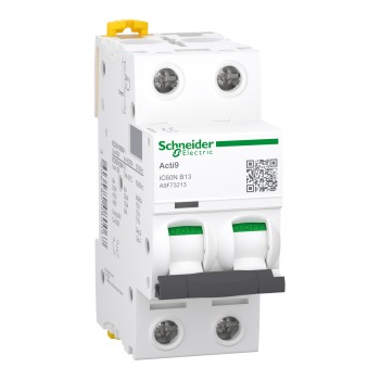 Schneider Electric Acti9 iC60 | Автоматичен прекъсвач | 2P, 13A, крива B Schneider Electric Acti9 iC60 | Автоматичен прекъсвач | 2P, 13A, крива B