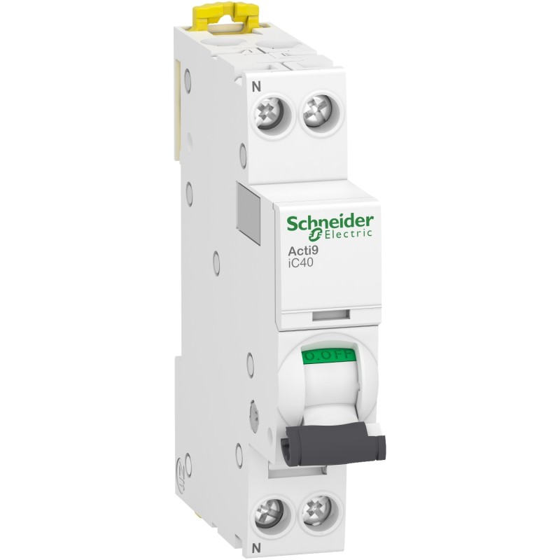 Schneider Electric Acti9 iC40 | Автоматичен прекъсвач | 1P+N, 20A, крива C Schneider Electric Acti9 iC40 | Автоматичен прекъсвач | 1P+N, 20A, крива C
