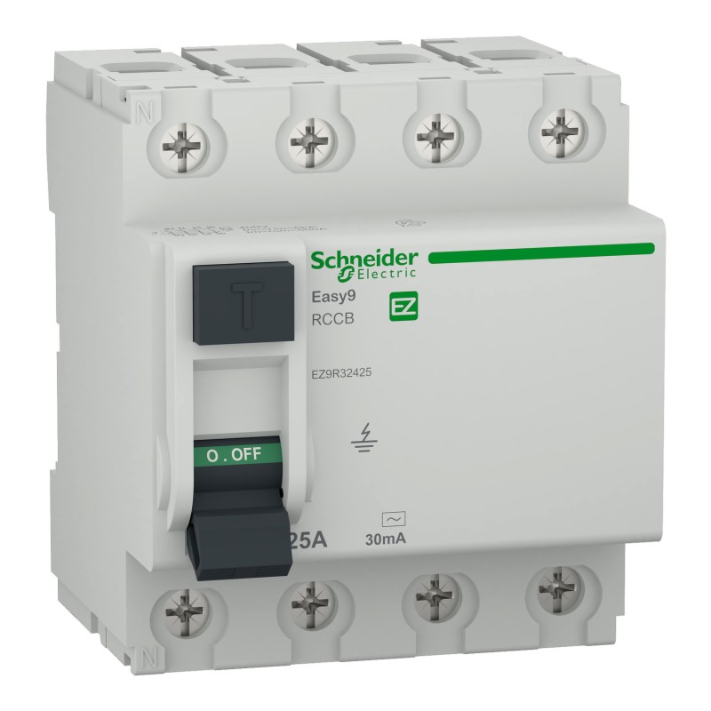 Schneider Electric Easy9 | Дефектнотокова защита | 4P, 25A, тип AC, 30 mA
