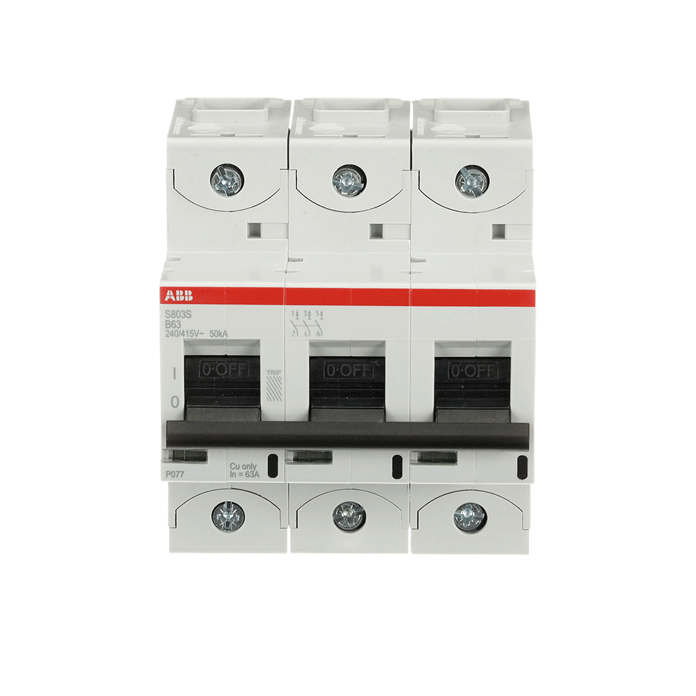 ABB S803S-B63 | Автоматичен прекъсвач | 3P, 63A, крива B