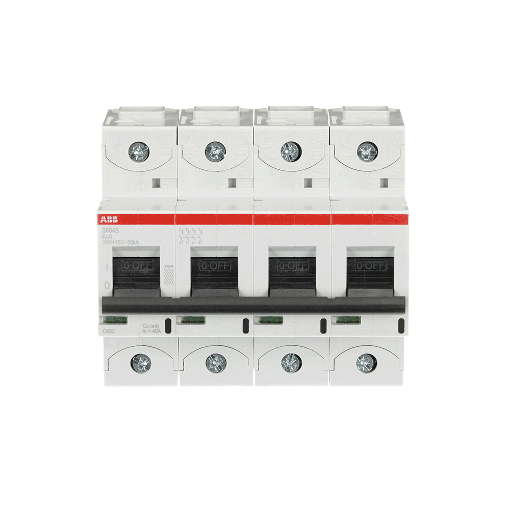 ABB S804S-K40 | Автоматичен прекъсвач | 4P, 40A, крива K ABB S804S-K40 | Автоматичен прекъсвач | 4P, 40A, крива K